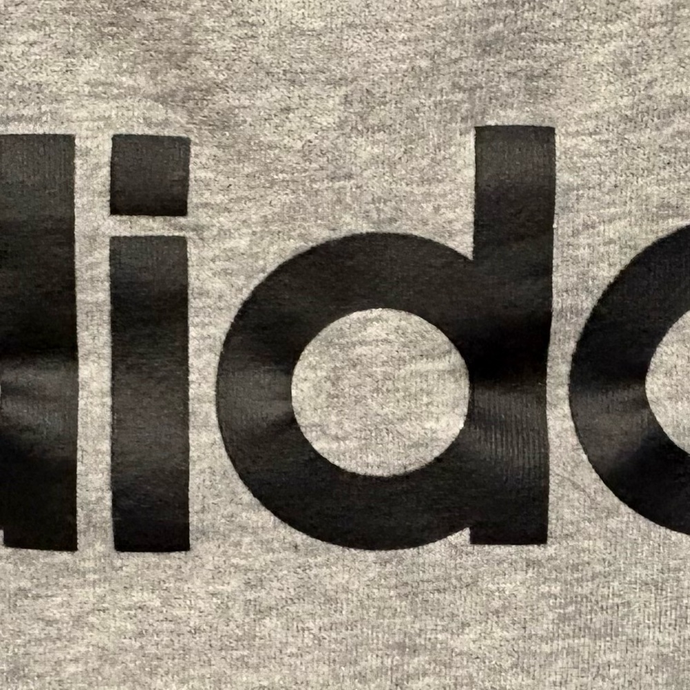adidas Gray Sweatshirt with Black Logo & Stripes - Picture 3 of 4